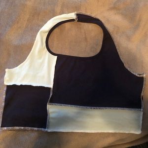 Dark and light blue halter top.